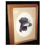 Framed Black Lab Print, 16.5"x13.5" Frame