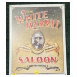 The White Rabbit Saloon Jack Daniels tin sign,