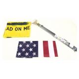House Flag pole set, includes pole and 2 flags-