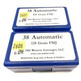 Lot: 100 Rounds of .38 Auto for 19 oz. COLT, in