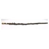 Vintage Wooden carved walking stick with stag