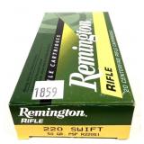 Box of .220 Swift 50-grain PSP Remington