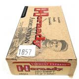Box of .220 Swift 55-grain V-Max Hornady
