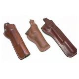 Lot, 3 assorted leather holsters includes