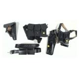 Lot,  leather shoulder holster with mag pouch,