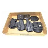 Lot, 3 moulded Glock holsters and 4 assorted mag