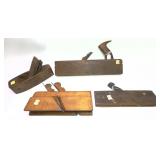 Lot, 4 assorted vintage wood planes