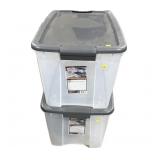 Lot, 2 Sterilite plastic totes with lids