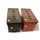 Lot, 2 metal ammo cans
