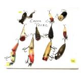 Lot, 12 assorted vintage Creek Chub lures (CCBC)