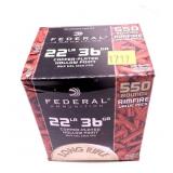 Box of .22 LR Federal hollow point cartridges,