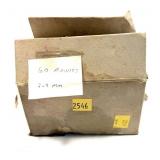 Box of 7.9mm cartridges in clips, 6 rounds