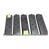 Lot, 5 Colt .45 Auto 8-round steel magazines