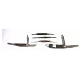 Lot: 5 assorted folding knives, includes
