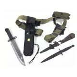 Webb Gear Belt with fighting knife and Dagger