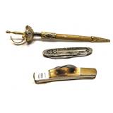 Lot: Reproduction German folding knife, novelty