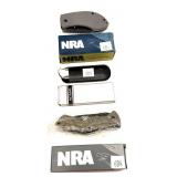 Lot: 2 NRA folding knives and Barlow folding