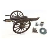 Cannon on wooden carriage, 14.25" Barrel