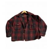 Red plaid wool button up jacket - no tag