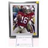 Framed Joe Montana Photo with signature