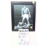 Framed Muhammad Ali photo and signature,