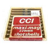 Box of .22 Mag. CCI shot shells #11 shot, 20 Rds.