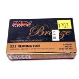 Box of PMC Bronze .223 REM 55-grain FMJ-BT