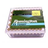 Box of Remington .22 LR target cartridges,