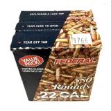 Box of .22 LR hollow point Federal cartridges,
