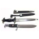 Lot: 2 Reproduction German WWII knives with