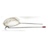 Lot, 23" fishing net and boat hook -NO SHIPPING