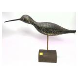 Wooden Carved Shore bird on wooden base