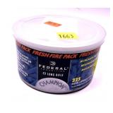 Can of .22 LR Federal hollow point cartridges,