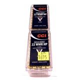 x2- Boxes of CCI .22 Mag. HP Maxi-Mag cartridges,