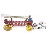 Lot, assorted cast iron fire truck