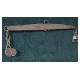 Vintage wooden farm yoke, marked Cleveland,