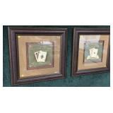 Lot: Pair of Framed Black Jack and Texas Hold Em