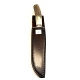 Stag Handle stainless knife marked "M W" with