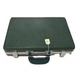 Green hard gun case with keys, 18" x 12"