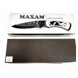 Maxam decorative folding knife w/ case and box