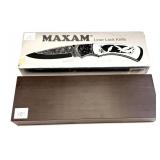 Maxam decorative folding knife w/ case and box