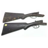 Lot, 2 double barrel shotgun stocks with trigger