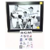 Framed NY Yankees Photo with Ted Williams, Yogi