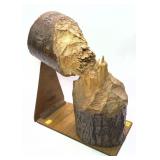 Beaver Chewed Log, 14.5" H.