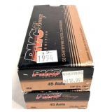 x2- Boxes of .45 Auto 230-grain FMJ PMC bronze