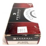 Box of .45 Auto 230-grain FMJ RN Federal