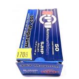 Box of .357 Mag. 158-grain SJHP PPU cartridges,