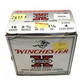 Winchester 16 Ga. 2 3/4" 4 Shot Shells, 25 rounds