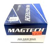 Box of .500 S & W Mag. 325-grain FMJ-flat