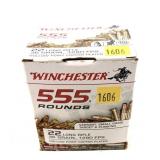 Box of Winchester 22 LR hollow point cartridges,